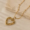 The hollow double-layer heart-shaped diamond-encrusted pendant has a unique texture and a sweet and cool style. The stainless steel snake bone chain can be layered and worn, making it a trendy and exquisite jewelry for young girls Application Scenario